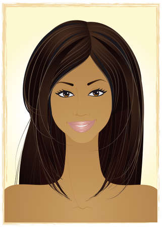 Summer Girl   A illustration of young woman with tanned skin   のイラスト素材