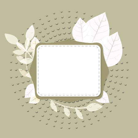 Autumn banner with green background - An illustration of autumn banner with leaves and place for your text on green backgroundのイラスト素材