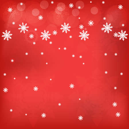 An illustration of winter red background with snowflakesのイラスト素材