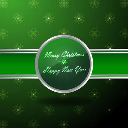 Banner for christmas in green and silver - An illustration of a banner for christmas in green and silver with a little message in centerのイラスト素材