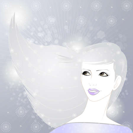 Beauty in Winter - An illustration of beautiful woman in winterのイラスト素材