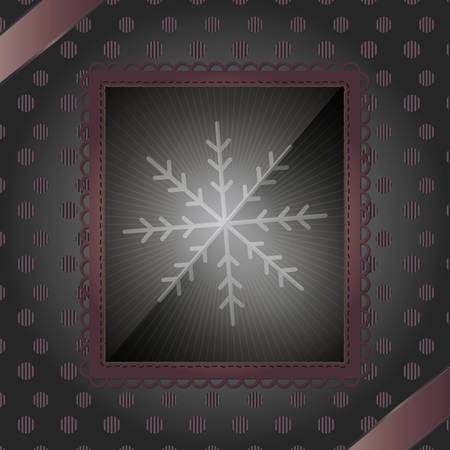 Photo frame and snowflake - An illustration of photo frame with snowflake for your decorationのイラスト素材