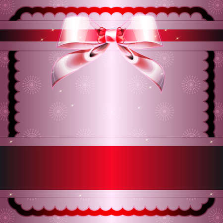 Transparent node and red ribbon - An illustration of purple background with transparent node and red ribbon for Christmasのイラスト素材