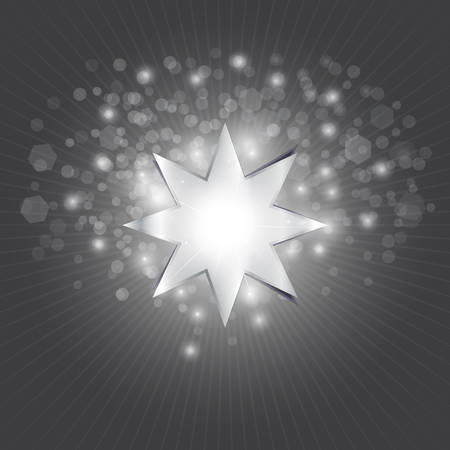 Starlight - An illustration of a bright star ready to use as a sticker for Christmas decorationのイラスト素材