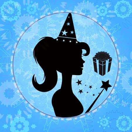 Little Magician - An illustration of a little girl holding a magic wandのイラスト素材