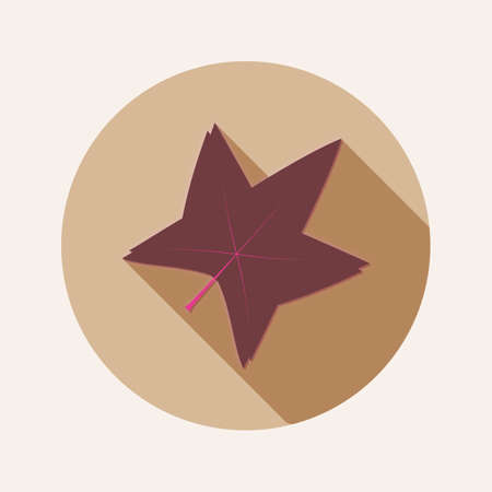 Flat autumn leaf design icon with long shadow 2 - An illustration of leaf icon style flat design for autumnのイラスト素材