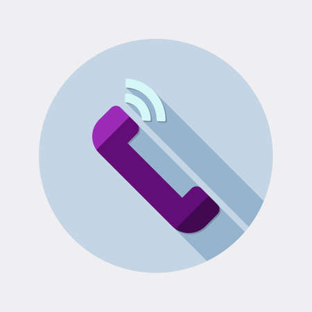 Flat call headphone design icon with long shadowのイラスト素材