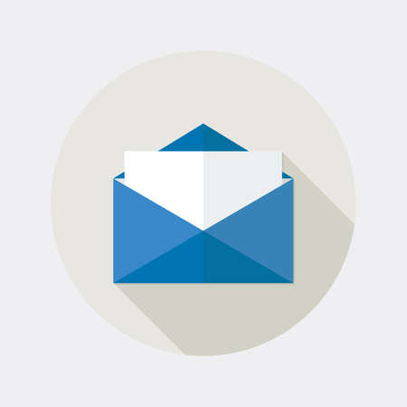 Flat design email envelope and document icon with long shadowのイラスト素材