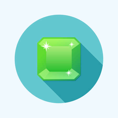 Flat design emerald icon with long shadowのイラスト素材