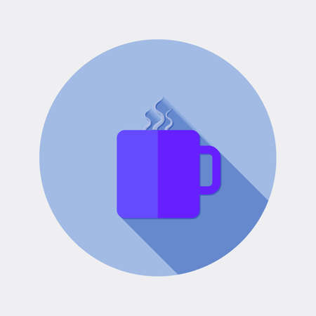 Flat design hot drink cup icon with long shadowのイラスト素材