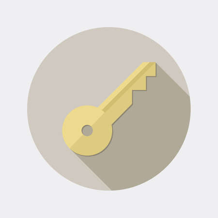 Flat key design icon with long shadowのイラスト素材