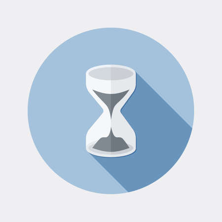 Flat design sandglass icon with long shadowのイラスト素材