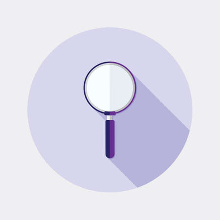 Flat design magnifying glass search icon with long shadowのイラスト素材
