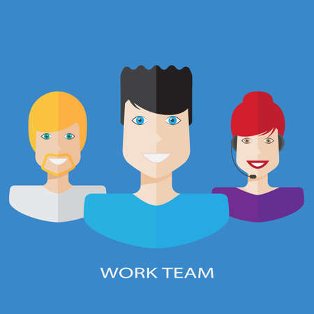 Flat workteam illustrationのイラスト素材