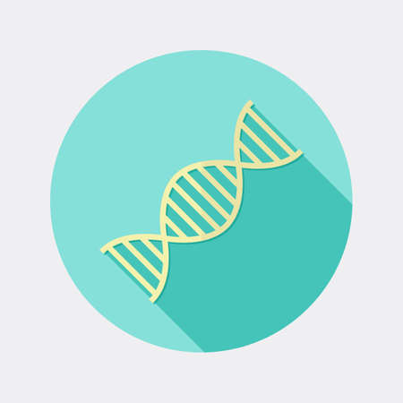Flat design DNA science and medicine icon with long shadowのイラスト素材