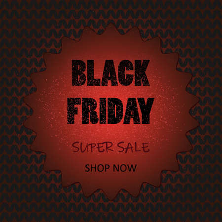 Black friday banner with knitted pattern in backgroundのイラスト素材