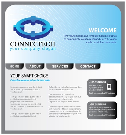 Business use web template in blue themeのイラスト素材