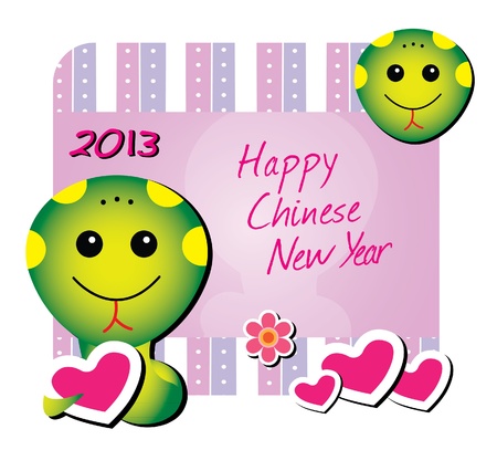 Year of the snake frame のイラスト素材