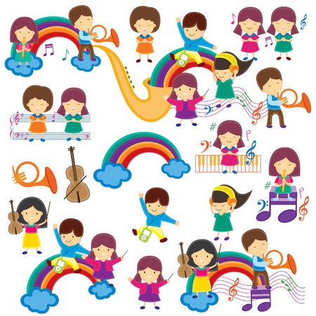 Happy Music Kids のイラスト素材