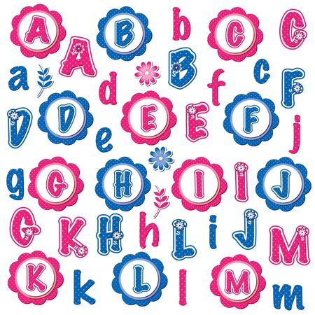 fun alphabets clip art set  A-M のイラスト素材