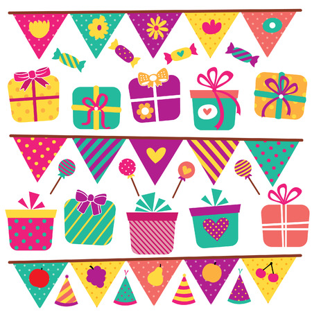 party gifts and elements clip art setのイラスト素材