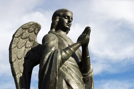 VOLGOGRAD, RUSSIA - October 14, 2015: The guardian angel of Volgograd, is established Voroshilovsky district, Sasha Filippov's park, Volgograd, Russiaのeditorial素材