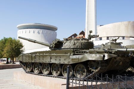 VOLGOGRAD, RUSSIA - August 04, 2015: Exhibit a light Soviet tank is-3. Installed the Museum-panorama the battle of Stalingrad, Volgograd, Russiaのeditorial素材