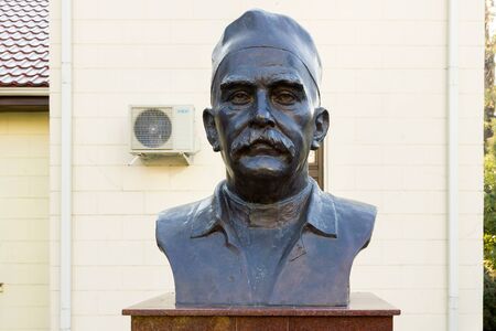 SOCHI, RUSSIA - November 06, 2015: A bust of doctor Sokolovau Sergey Yuryevicha against the building, near Arts Square. Sochi, Russiaのeditorial素材