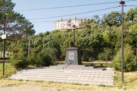 TAGANROG, RUSSIA - July 21, 2016: A memorial anchor to Admirals, officers, seamen of the Azov flotilla, creators of the first naval base of Russia â Taganrog, Russiaのeditorial素材