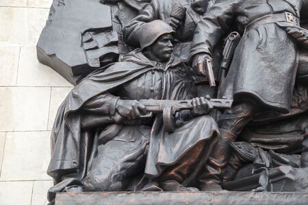 VOLGOGRAD, RUSSIA - August 05, 2016: A bas-relief of the Soviet soldiers in days of the Great...