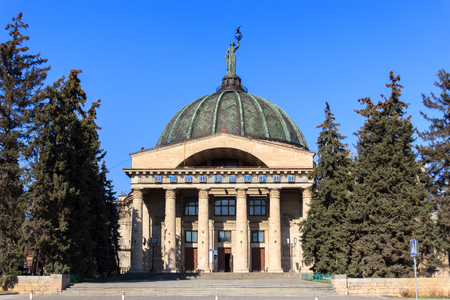 VOLGOGRAD, RUSSIA - April 12, 2015: The Planetarium building on Mira Street in the city of Volgograd, in the summerのeditorial素材