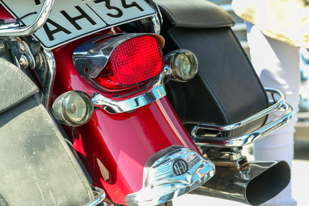 VOLGOGRAD, RUSSIA - May 05, 2018: Motorcycle Harley-Davidson, rear viewのeditorial素材