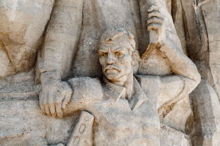 KERCH, RUSSIA - June 30, 2019: Details of the monument of the Great Patriotic War Ajimushkai stones in Kerchのeditorial素材