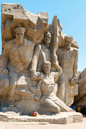 KERCH, RUSSIA - June 30, 2019: Details of the bas-relief of Ajimushkai stones in Kerchのeditorial素材