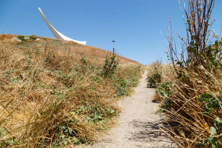 KERCH, RUSSIA - June 30, 2019: Road uphill to Parus Monument, Kerchのeditorial素材