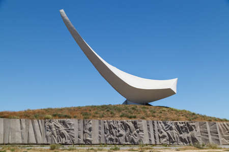 KERCH, RUSSIA - June 30, 2019: Parus Monument, memorial plaque and bas-relief, Kerchのeditorial素材