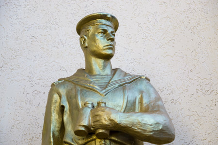 KERCH, RUSSIA - June 30, 2019: Monument dedicated to seafarers of the great patriotic war in the city of Kerchのeditorial素材