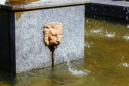 KERCH, RUSSIA - July 3, 2019: fountain with lion's head. Kerch, Crimeaのeditorial素材