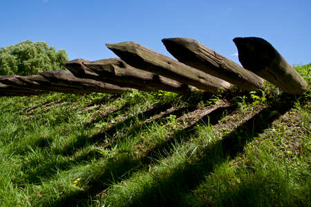 wooden pillar as defence in Fort Yorkの写真素材