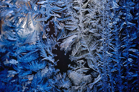 Ice pattern on winter glassの写真素材