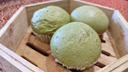 Dim Sum in bamboo steamer, Chinese cuisine.