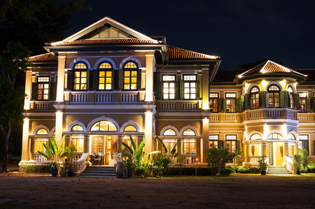 Blue Elephant Governor's Mansion Phuket Restaurant  cooking school, it was a famous restaurant in Phuket, the building was Sino Portuguese Design, represent to the local culture. It was locate in the Phuket town.のeditorial素材