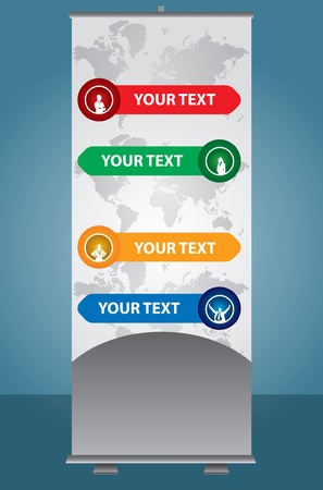 Rolup template design with standのイラスト素材