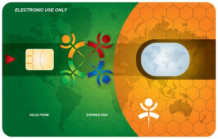 Bank card layout with abstract secure signのイラスト素材