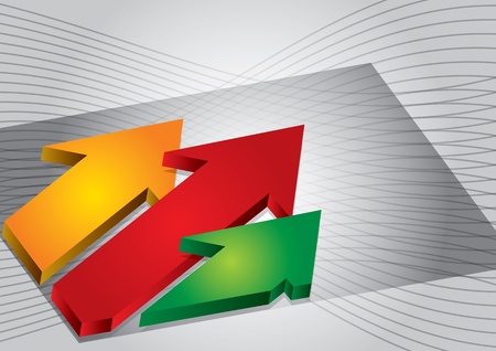 Color arrows with abstract background with shapeのイラスト素材