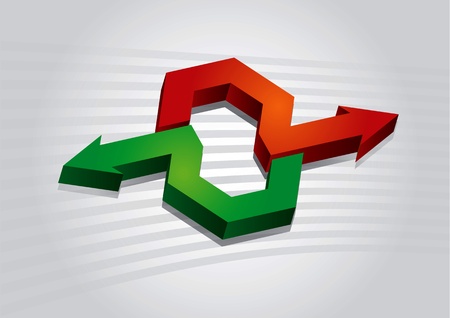 Color arrows with abstract background with shapeのイラスト素材