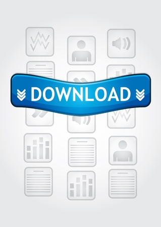 Download buton with the documnet icon on the backkgroundのイラスト素材
