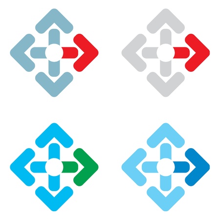 Arrows in diffrent coolor with white backgroundのイラスト素材