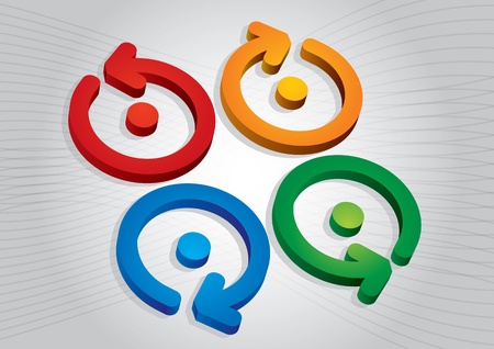 Color arrows with circle and abstract background のイラスト素材