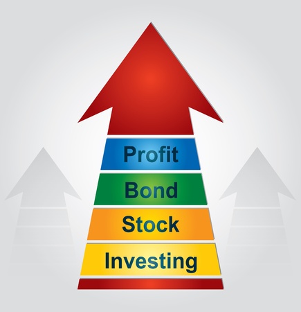 Investing diagram with color arrows on backgroundのイラスト素材